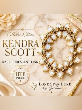 Kendra Scott Rare Iridescent Link Bracelet Gold HTF Collector Statement Piece